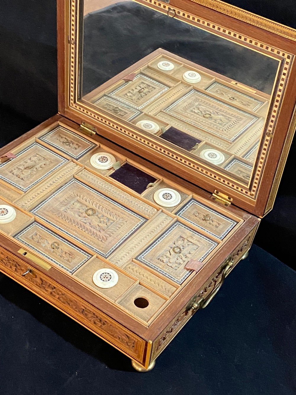 Anglo-Indian Sandalwood and Sadeti Work Box View XIII