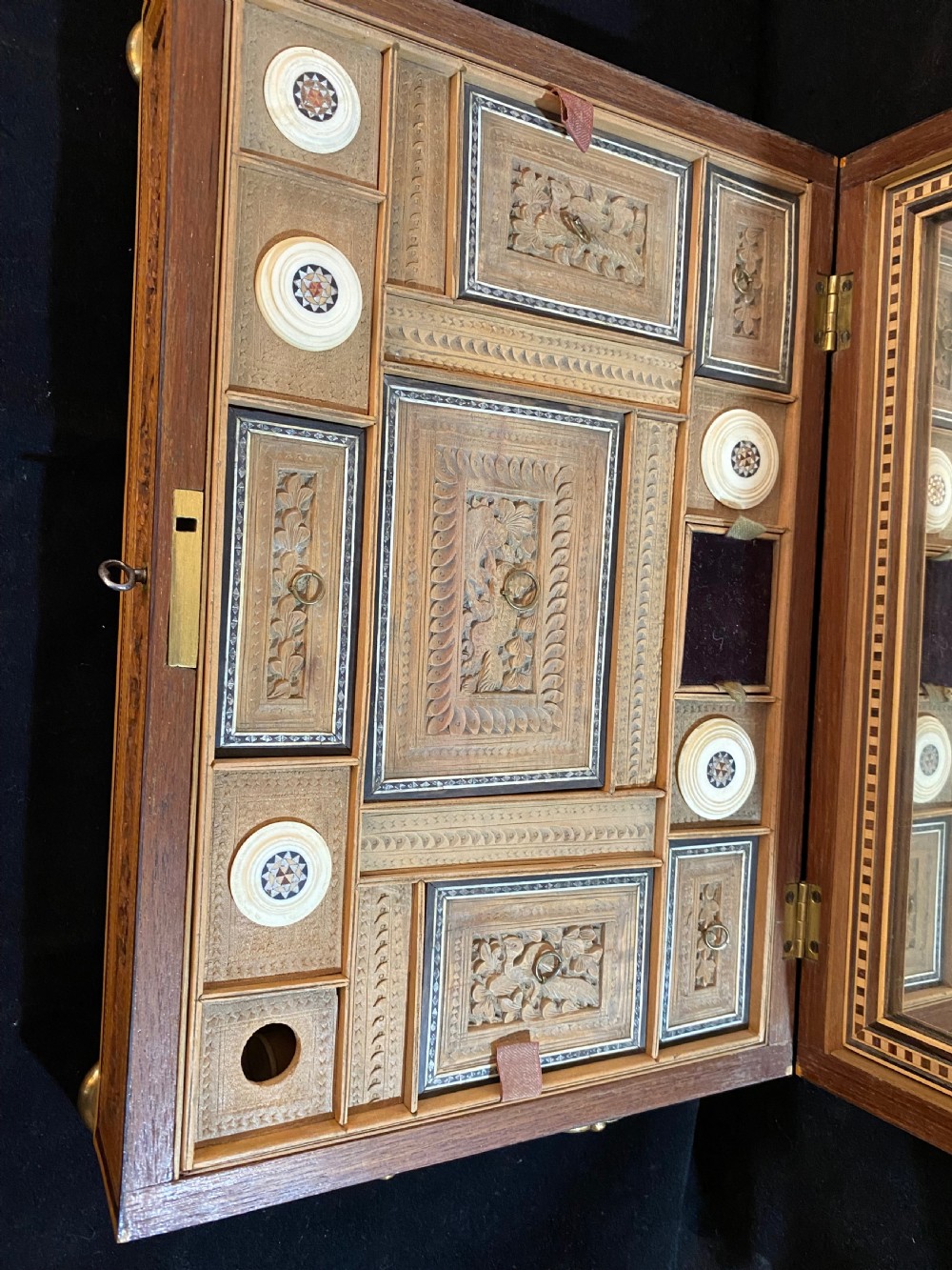 Anglo-Indian Sandalwood and Sadeti Work Box View XIV