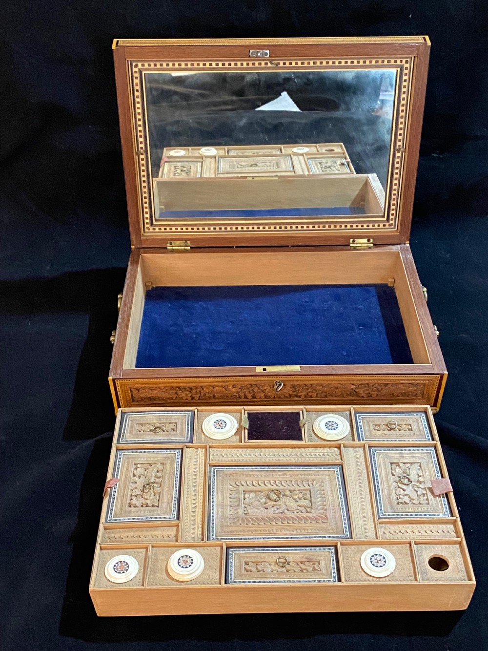 Anglo-Indian Sandalwood and Sadeti Work Box View XV