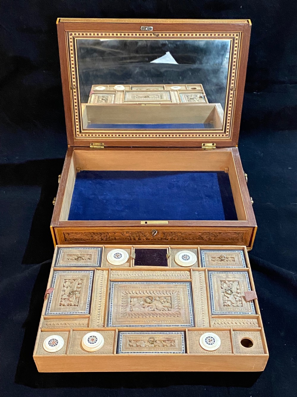 Anglo-Indian Sandalwood and Sadeti Work Box View XVI