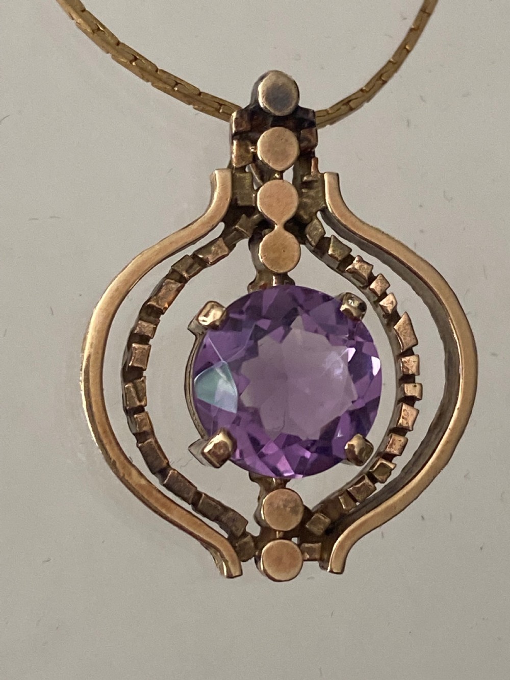 Amethyst and Gold Pendant