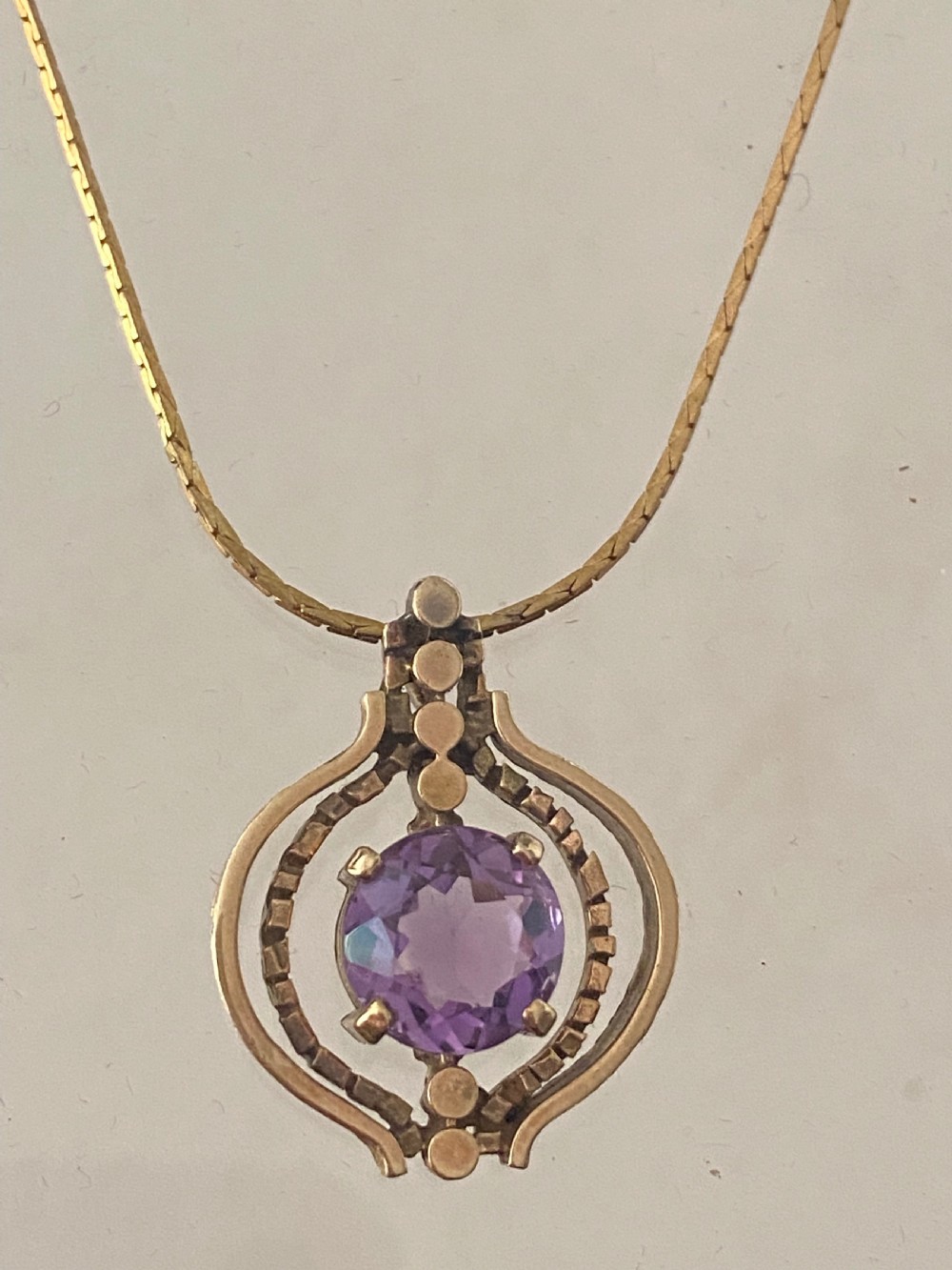 Amethyst and Gold Pendant View IV