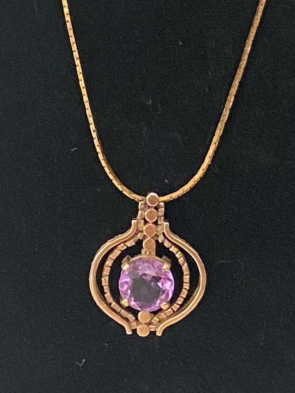 Amethyst and Gold Pendant View IX