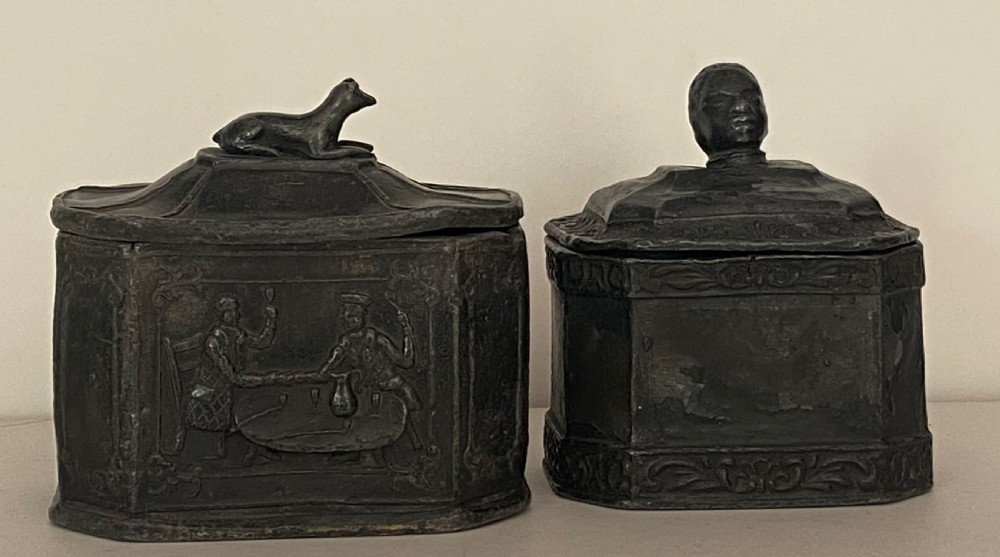 Pair of George II Lead Tobacco Boxes