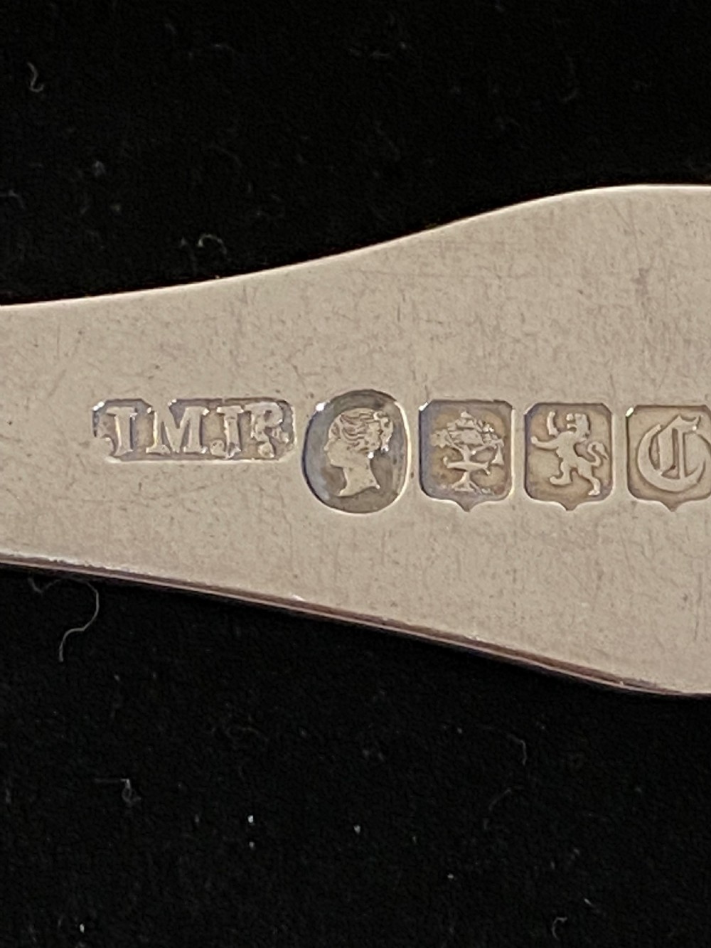 Pair of Scottish Silver Serving Spoons Glasgow 1847  View IV