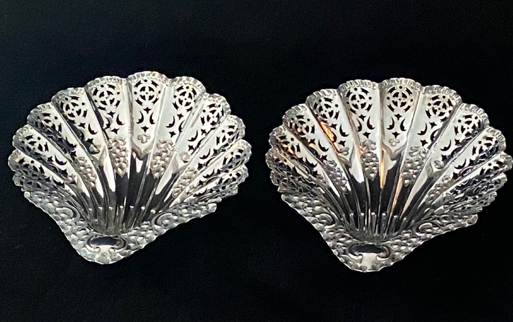 Pair of 19th Century Silver Bon-Bon Dishes View II