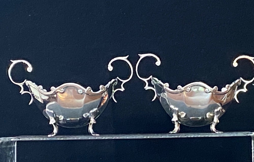 Pair of Scottish Silver Boat Shaped Dishes View III
