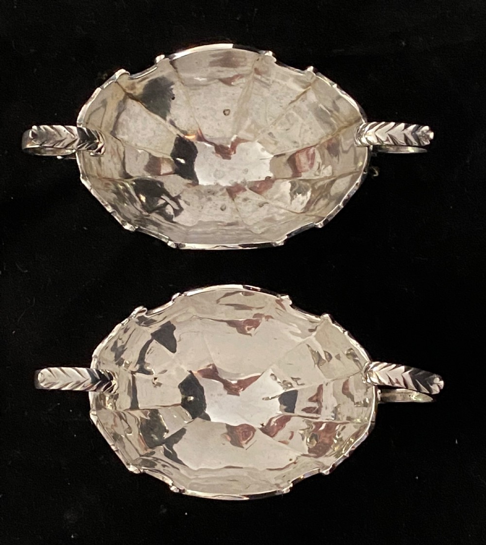 Pair of Scottish Silver Boat Shaped Dishes View IV