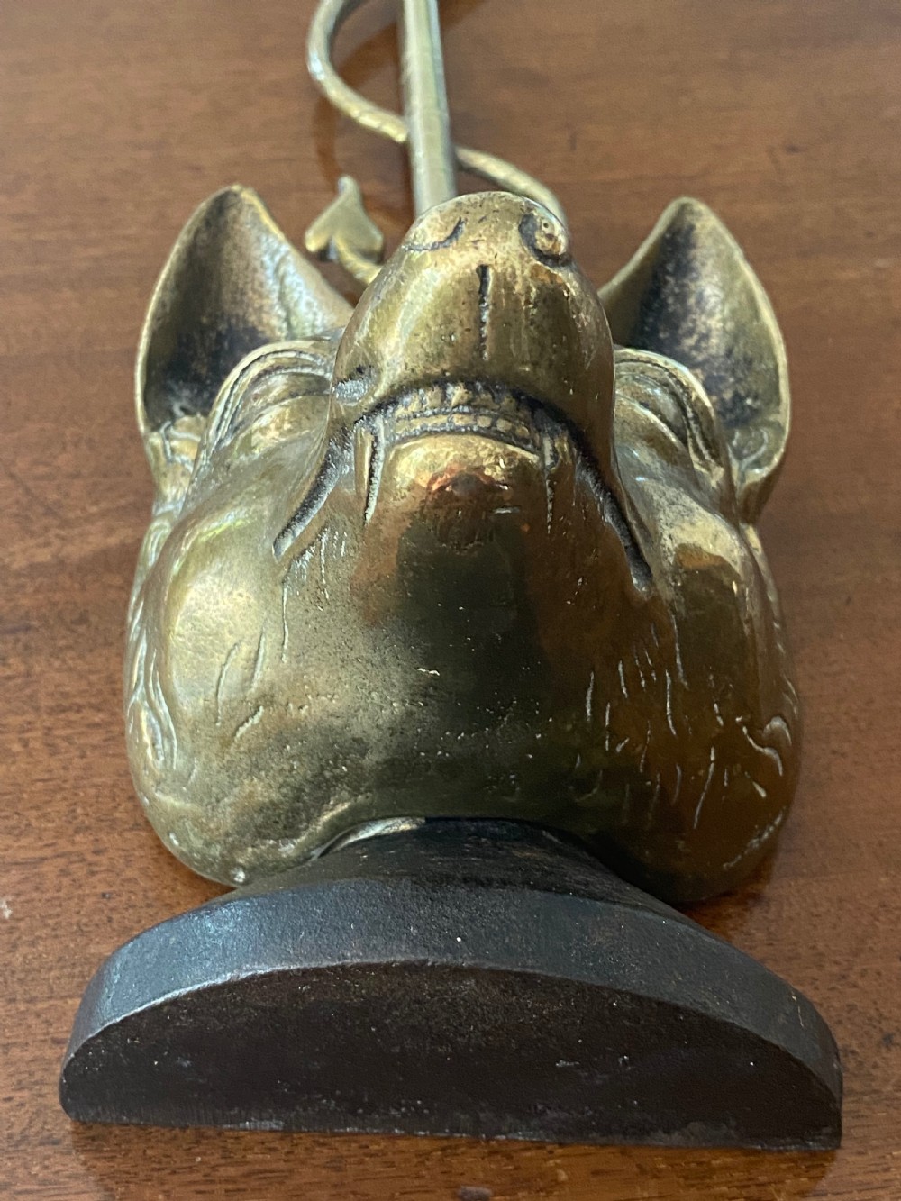 Brass Fox Masks Doorstop View VI