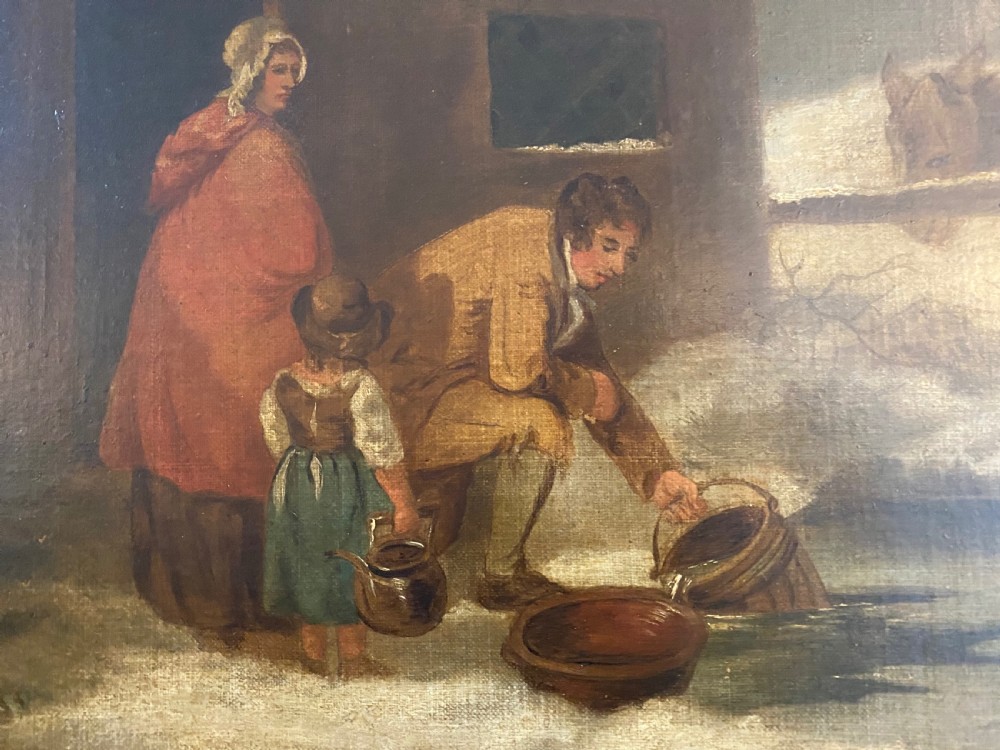 After George Morland (1763-1804)  18th Century Oil on Canvas View IV
