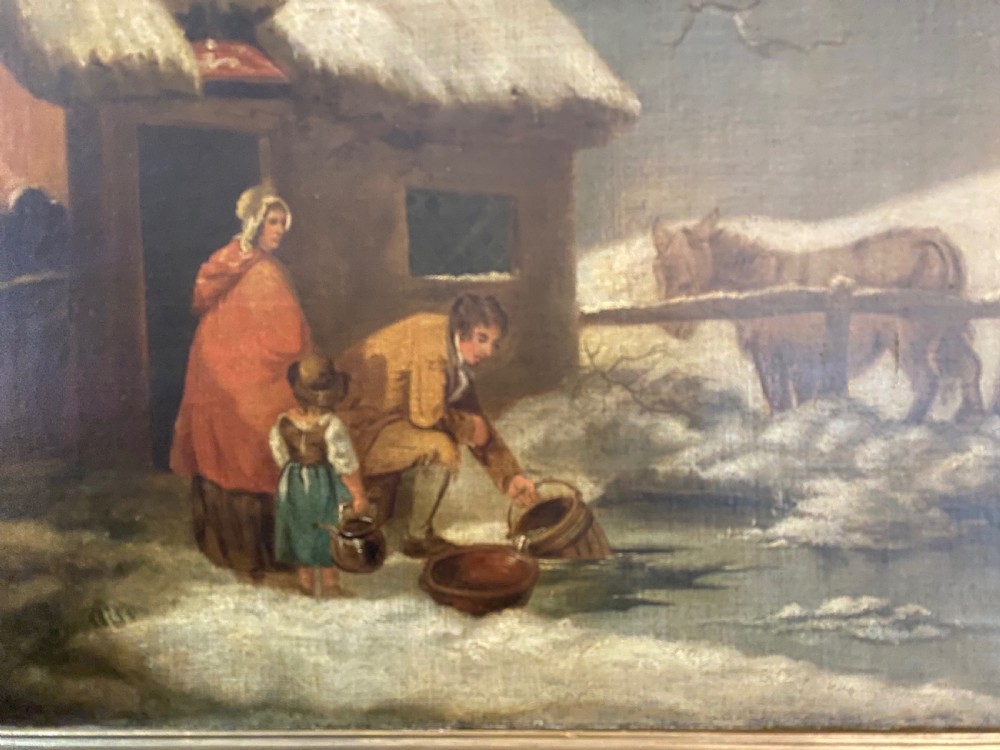 After George Morland (1763-1804)  18th Century Oil on Canvas View VI