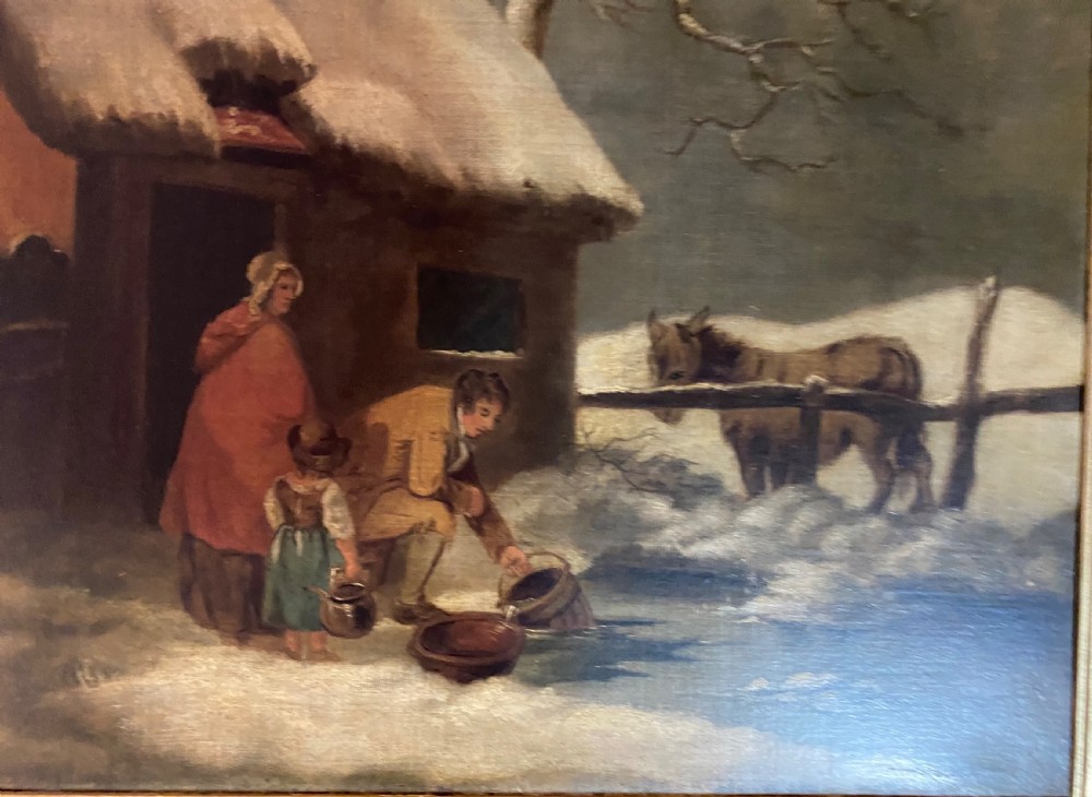 After George Morland (1763-1804)  18th Century Oil on Canvas View VII