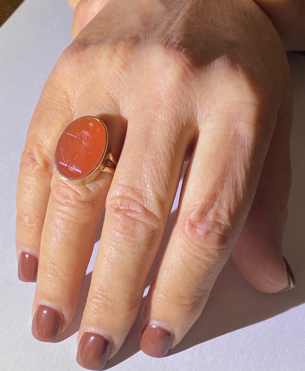 Victorian Carnelian Intaglio Ring View V