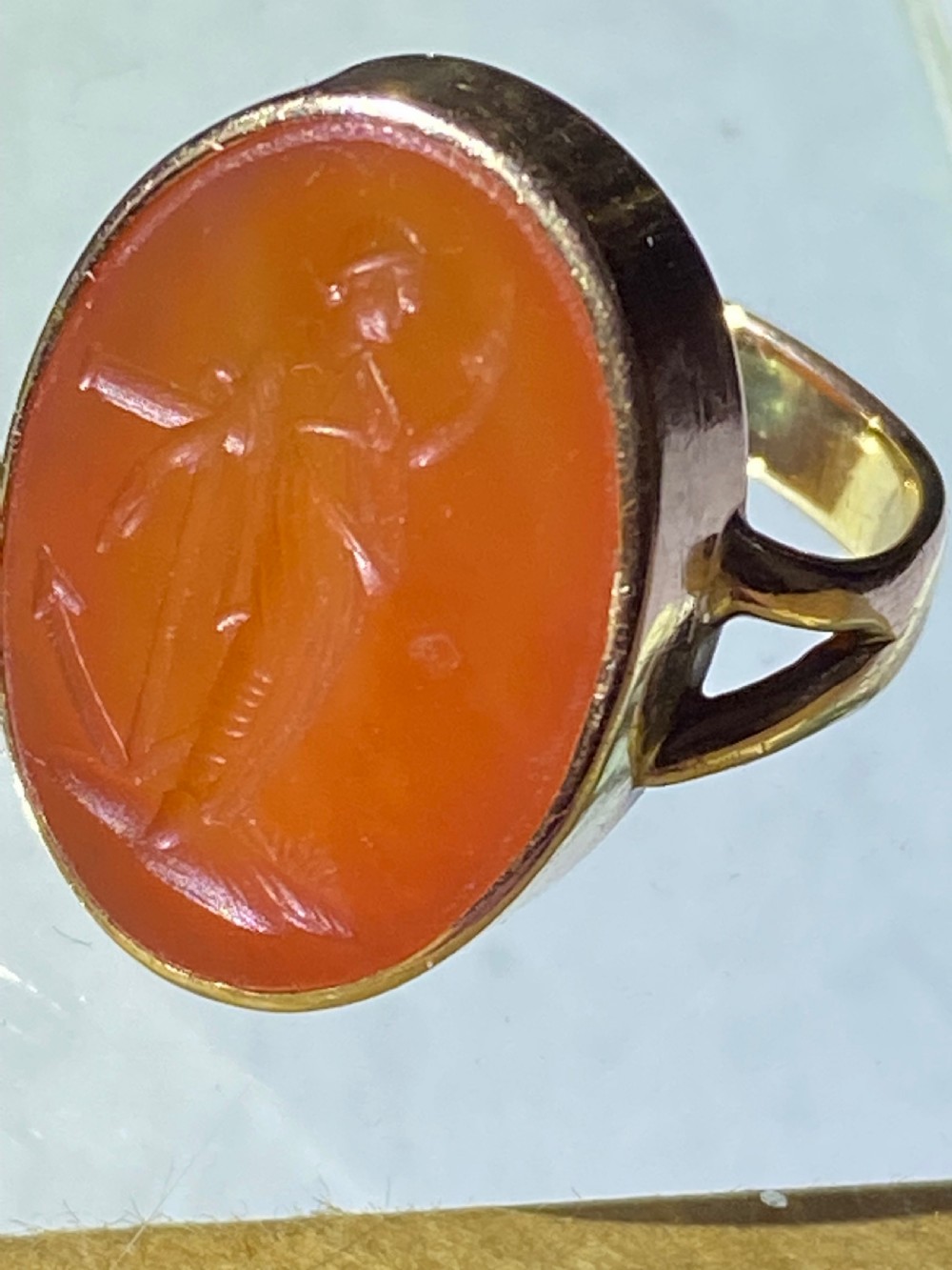 Victorian Carnelian Intaglio Ring View X