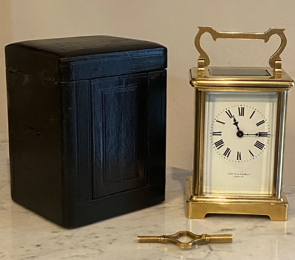 Mappin and Webb Brass Carriage Clock with Case