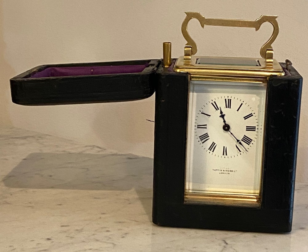 Mappin and Webb Brass Carriage Clock with Case View XI