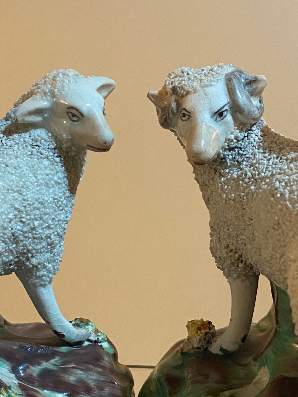 Pair of Staffordshire Sheep Posy Vases View VII