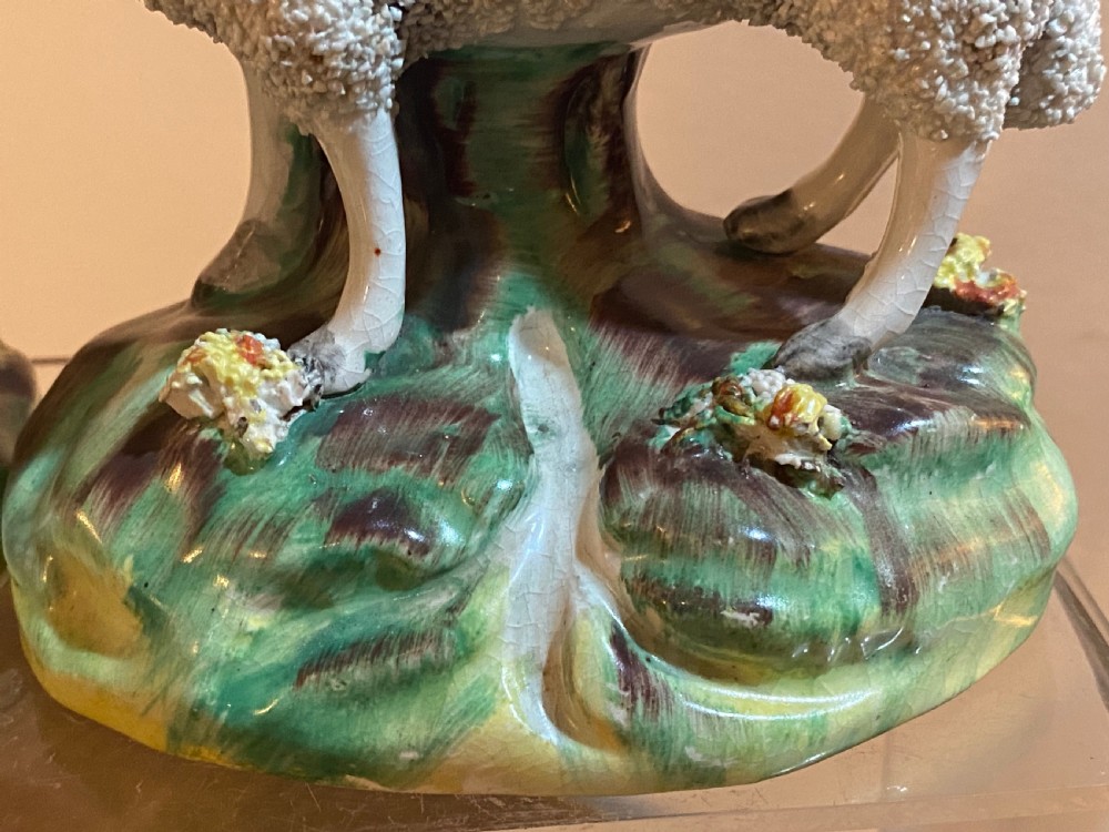 Pair of Staffordshire Sheep Posy Vases View VIII