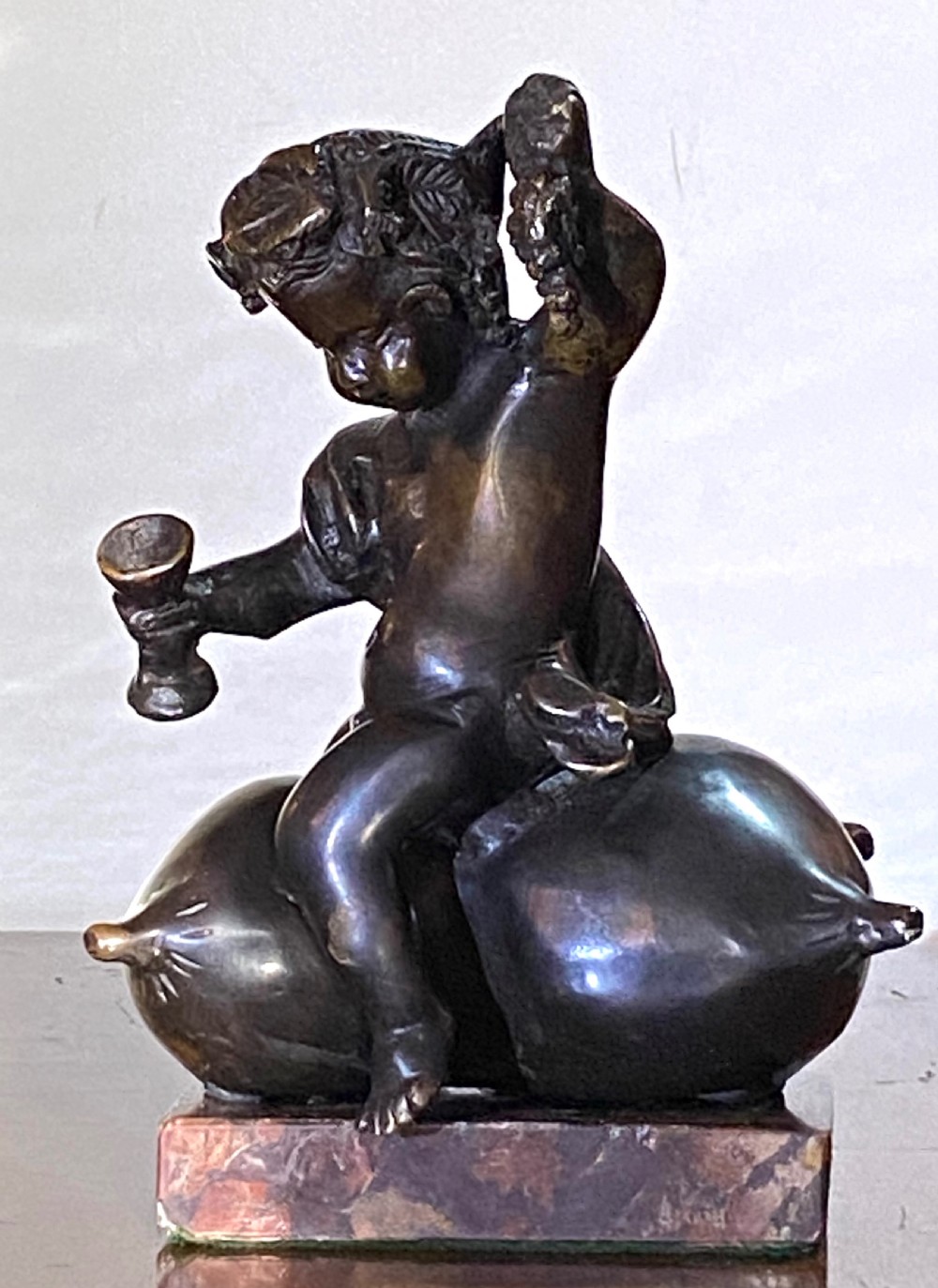 Grand Tour Bronze Model of Bacchanalian Putto