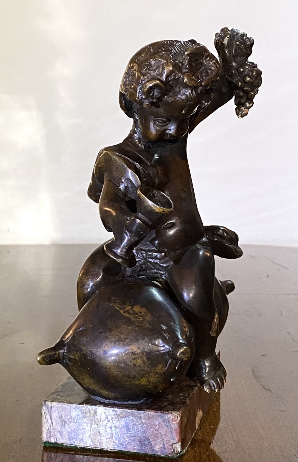 Grand Tour Bronze Model of Bacchanalian Putto View II