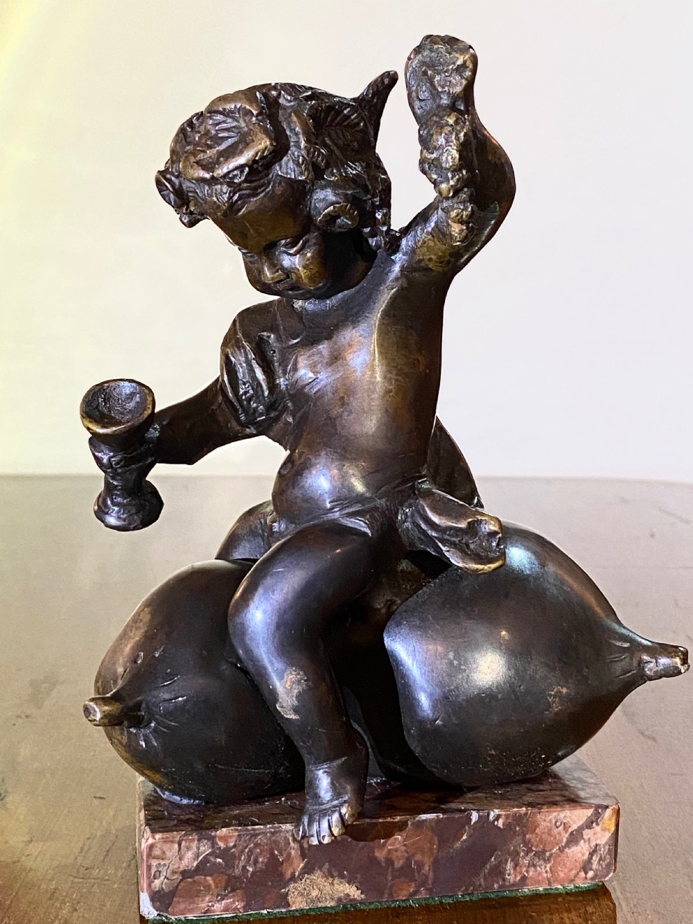 Grand Tour Bronze Model of Bacchanalian Putto View IV