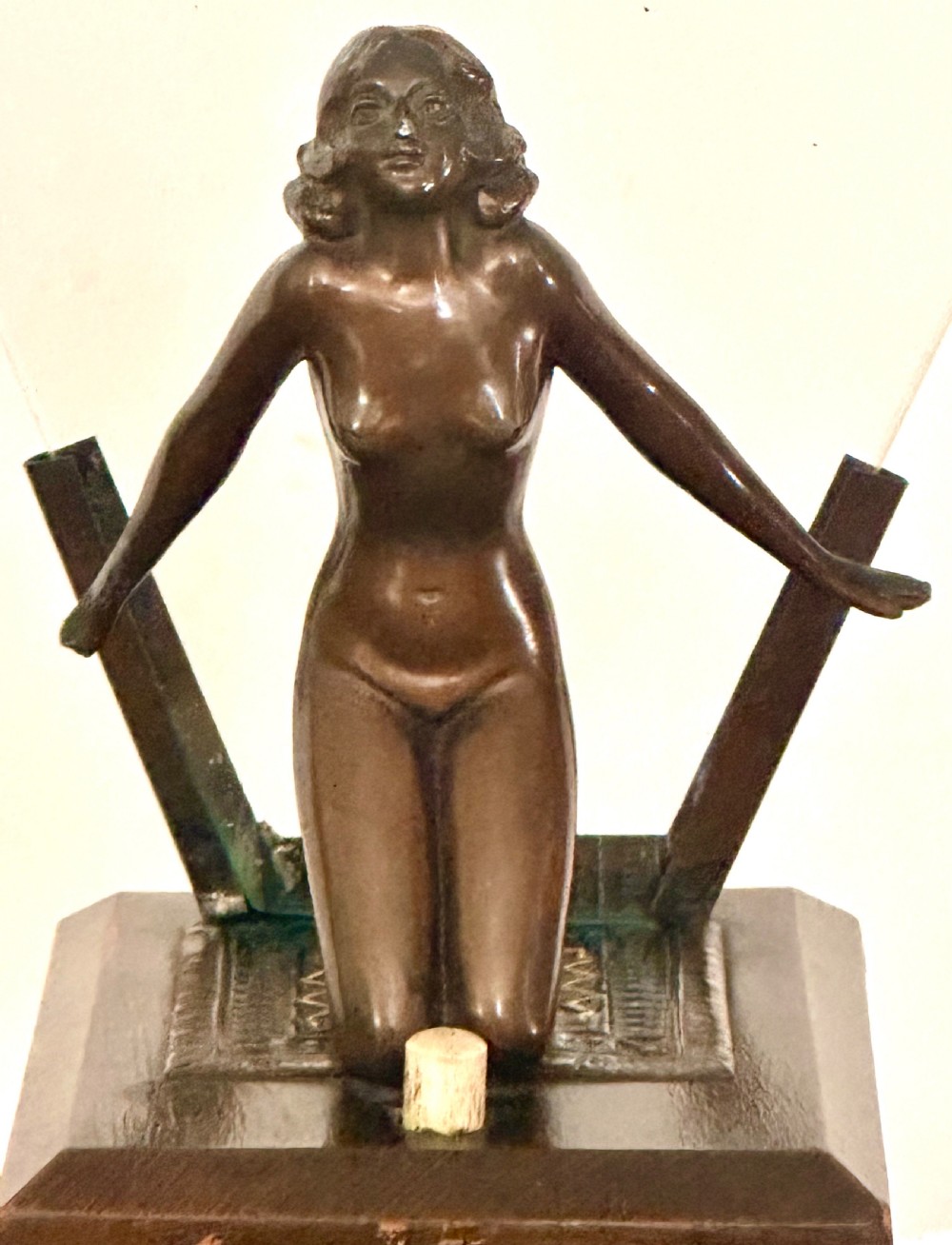 Bedside Light with  Cold Painted Bronze Figure View VI