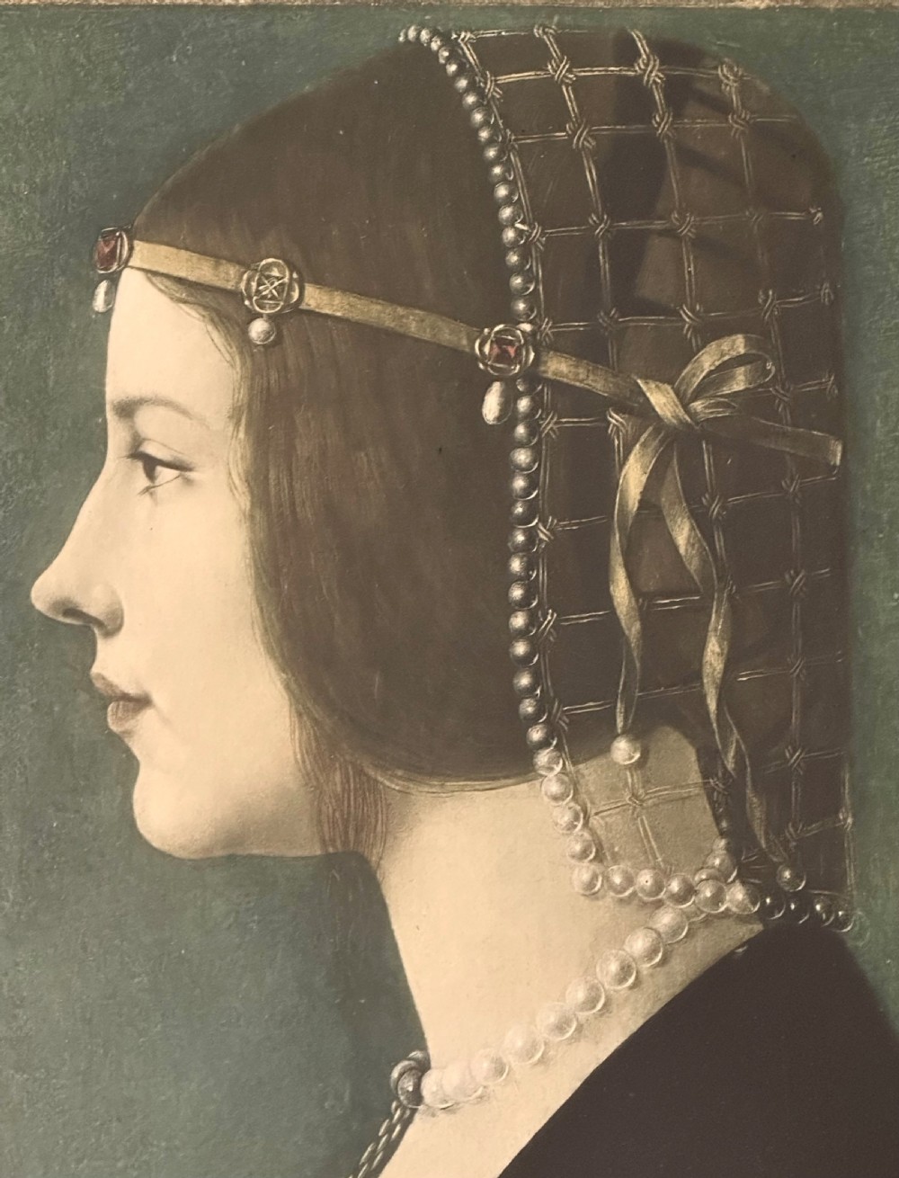 Antique Print of Beatrice D'este by Leonardo da Vinci View III