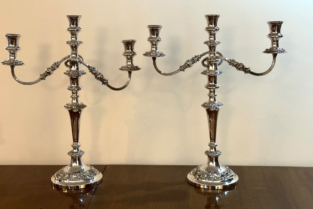 Antique Sheffield Silver Plated Candelabra