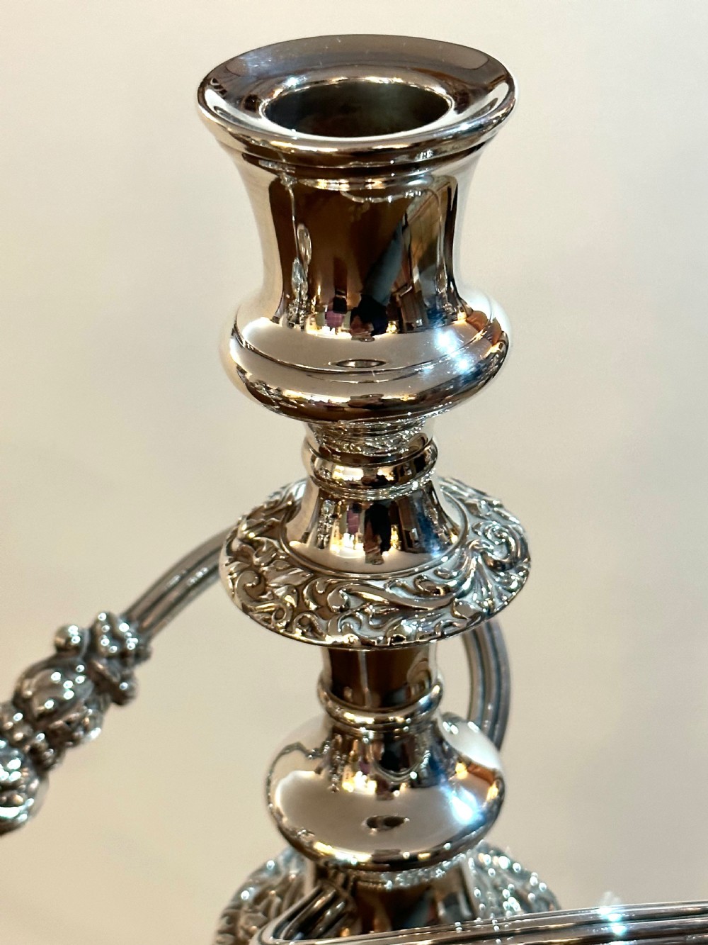 Antique Sheffield Silver Plated Candelabra View IV