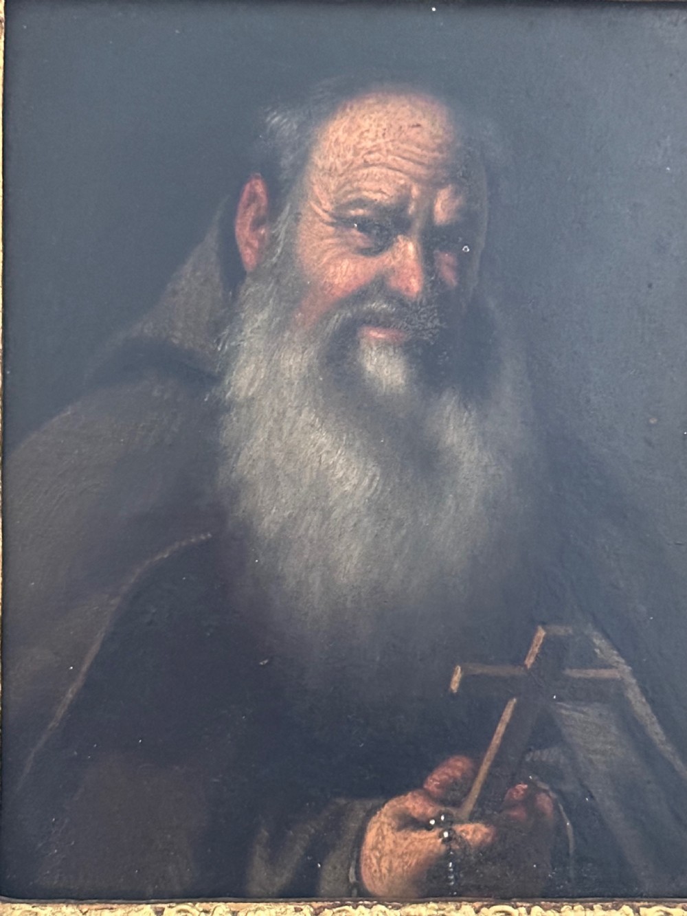 Oil on Board Depicting Half Portrait of a Monk  View II