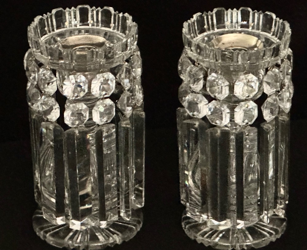 Pair of Antique Candlestick Lustres View VIII