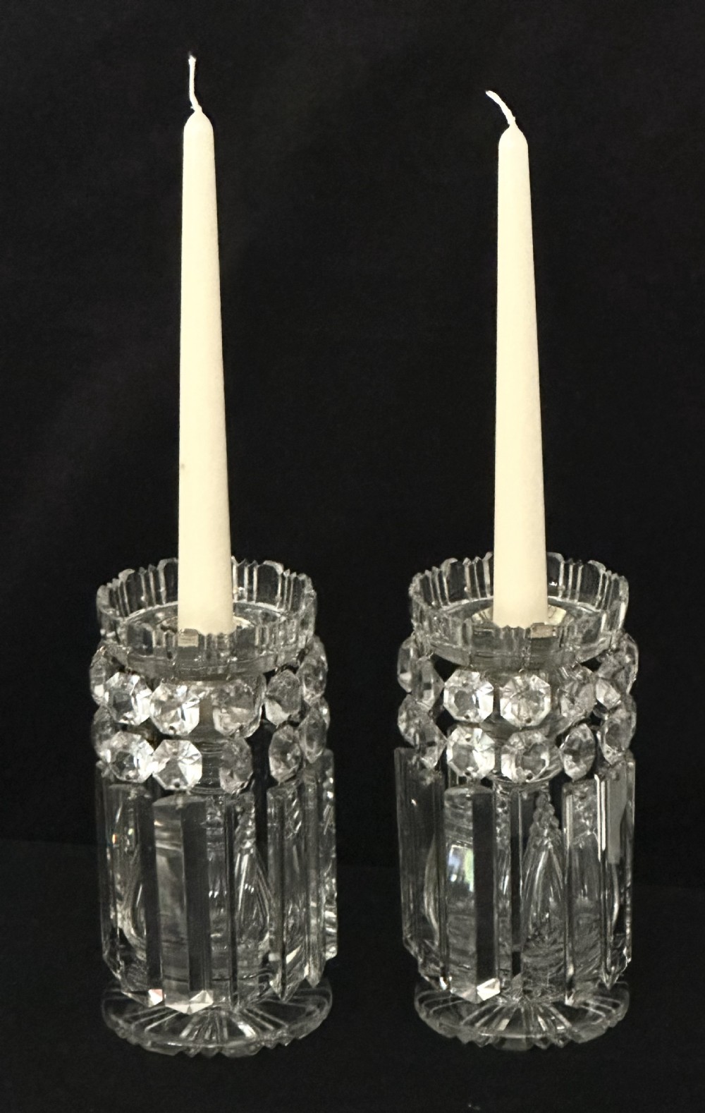 Pair of Antique Candlestick Lustres View XI