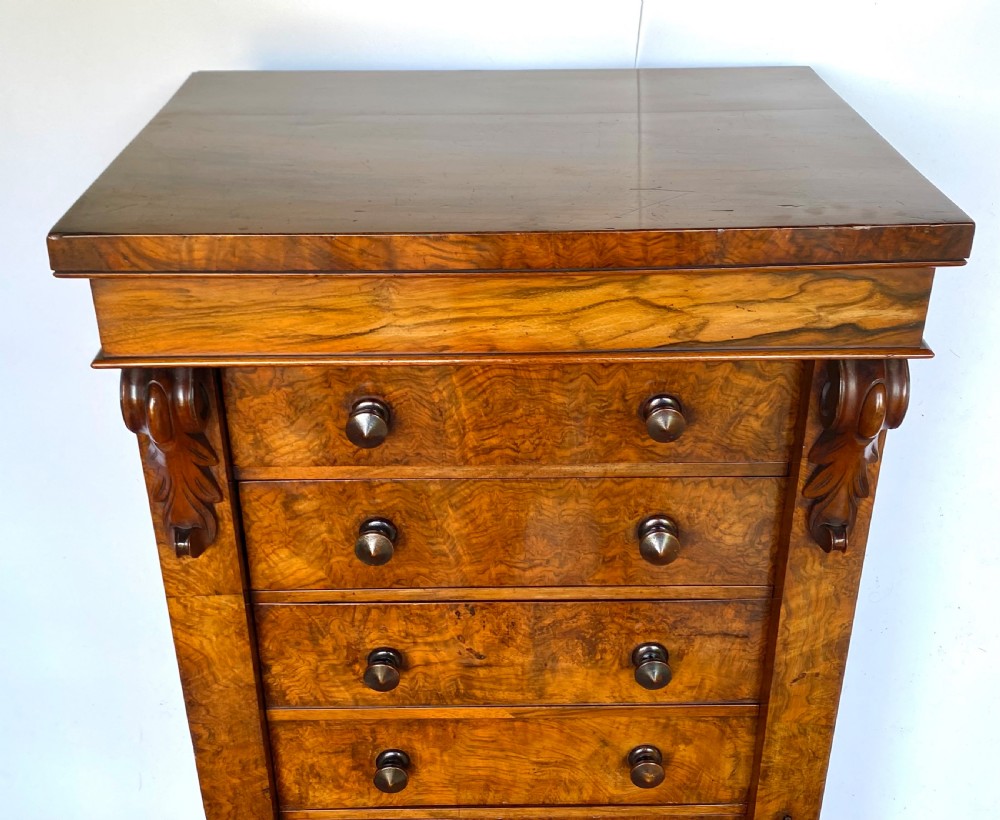 Walnut Wellington Secretaire Chest  View VI