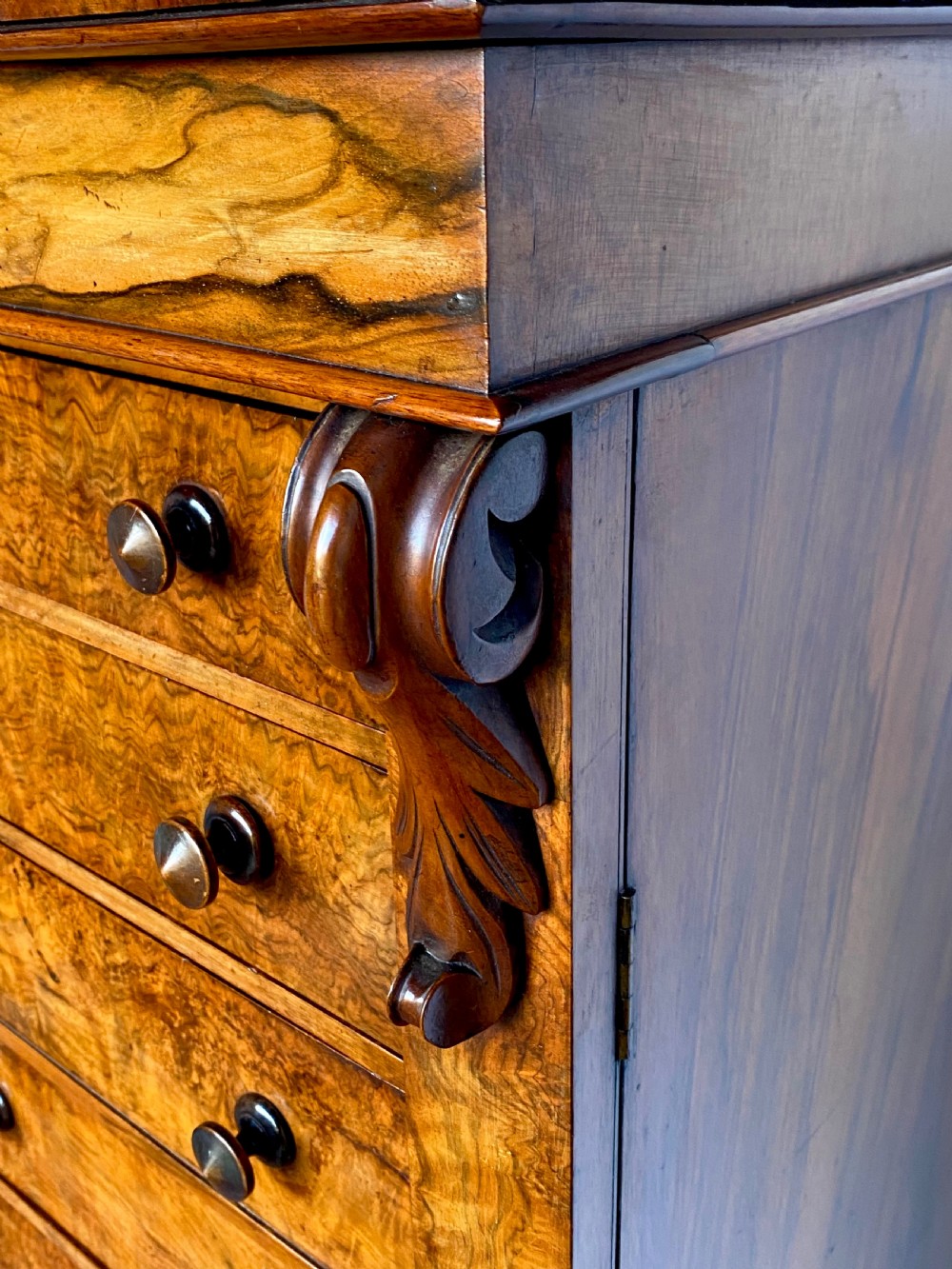 Walnut Wellington Secretaire Chest  View VII