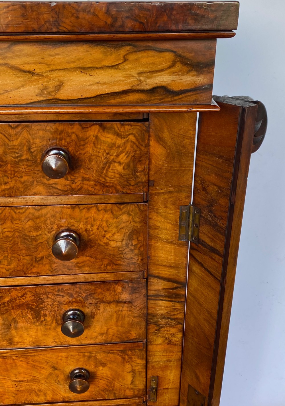 Walnut Wellington Secretaire Chest  View XI