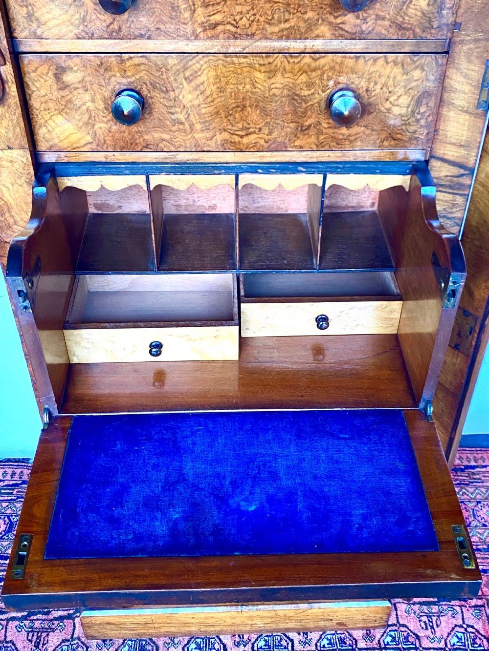 Walnut Wellington Secretaire Chest  View XIII