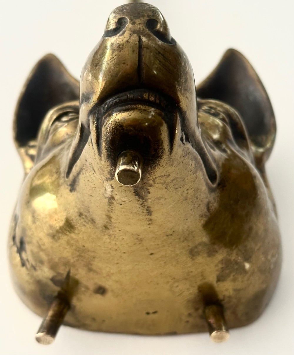 Fox Mask Doorstop in Brass  View VI