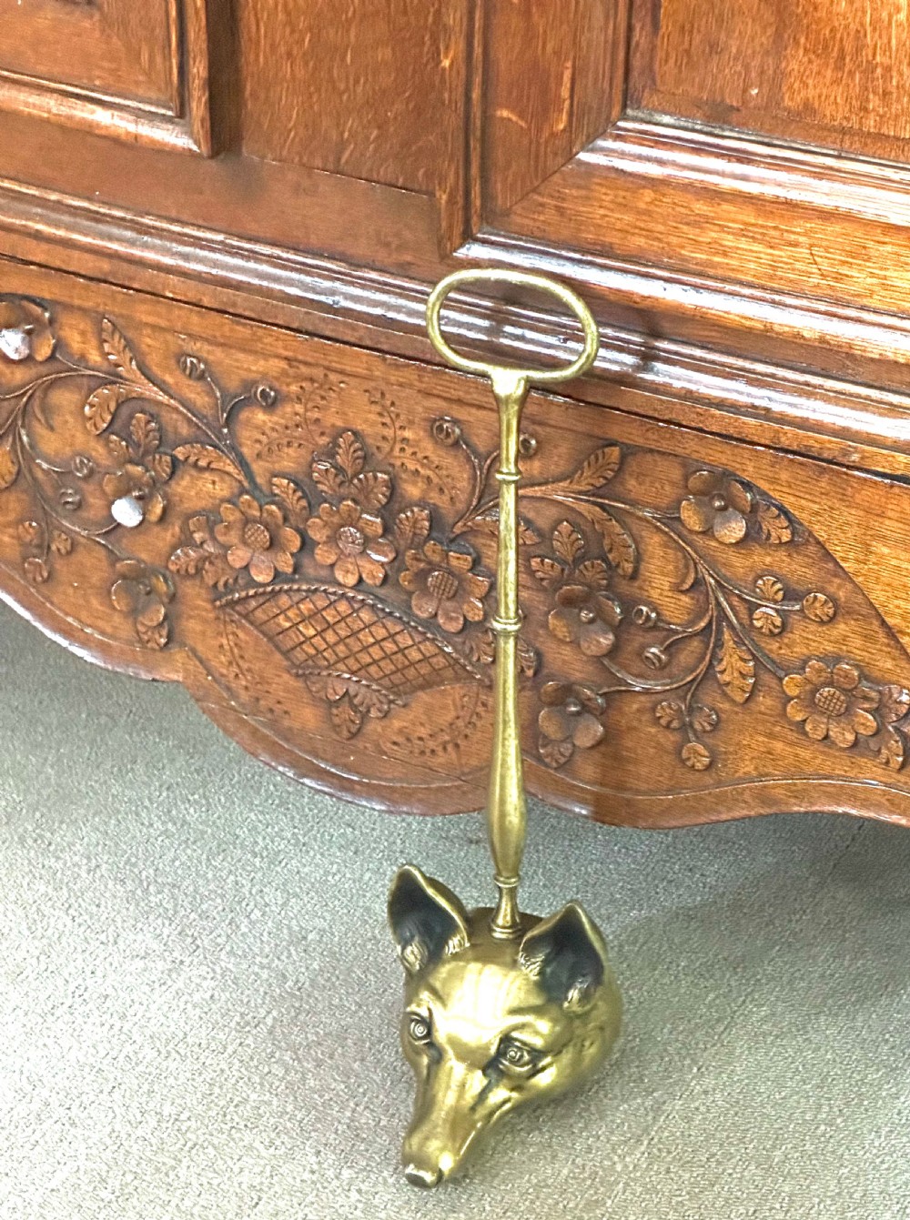 Fox Mask Doorstop in Brass  View VII