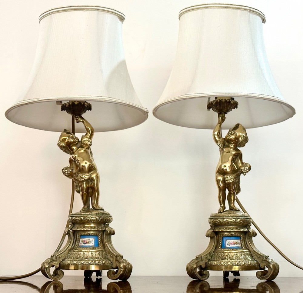 Pair of Gilt Bronze Figural Table Lamps  View IV