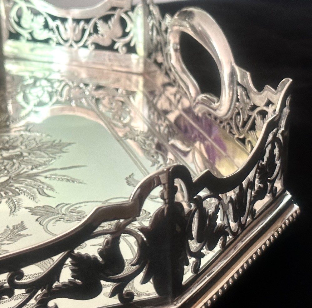 !9th Century Silver Plated Tray of Very Large Proportions. View IV