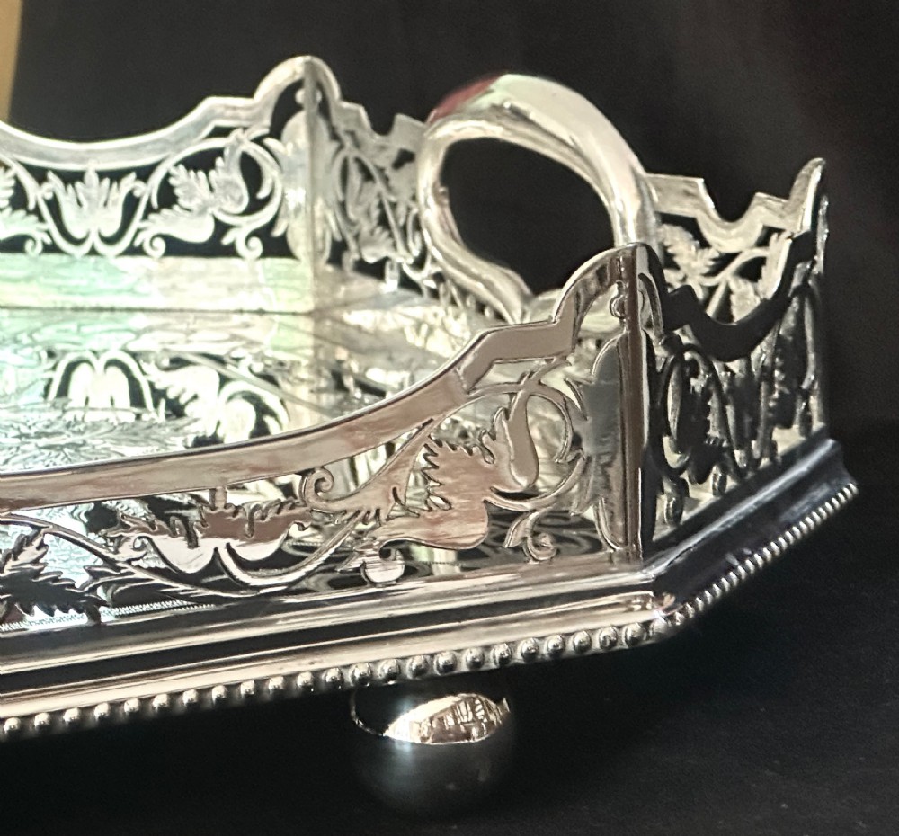 !9th Century Silver Plated Tray of Very Large Proportions. View IX