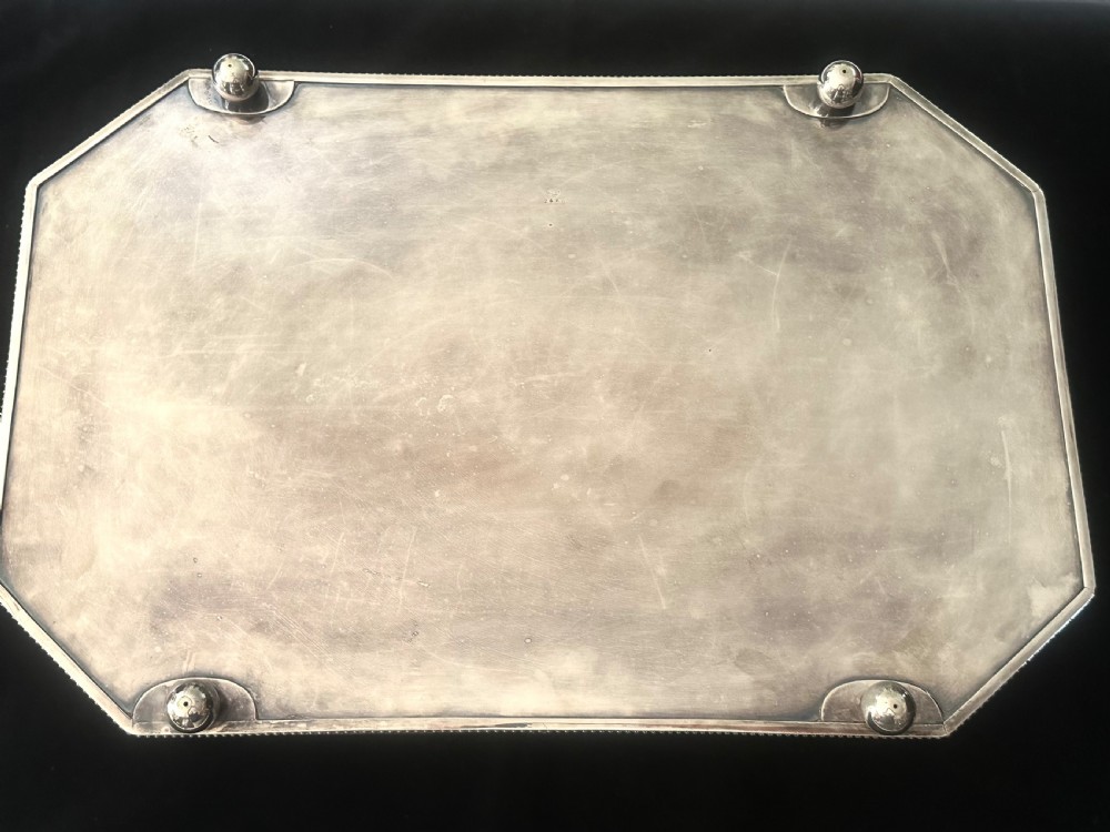 !9th Century Silver Plated Tray of Very Large Proportions. View X