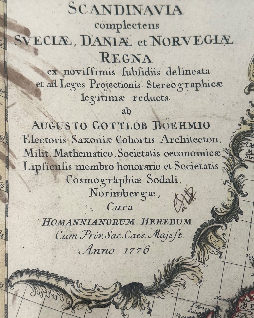 18th Century Engraved Map of Scandinavia View IV
