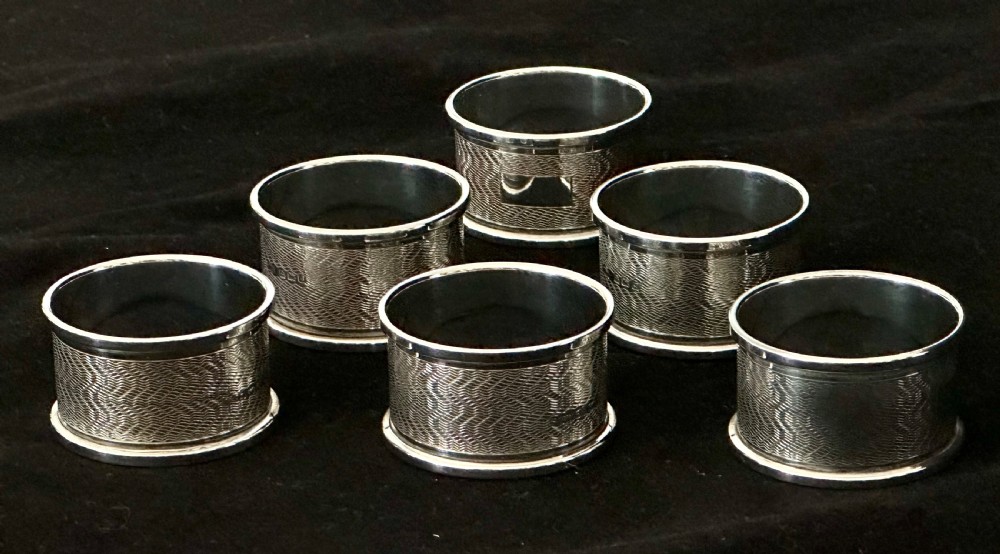 Set of Six Silver Napkin Rings
