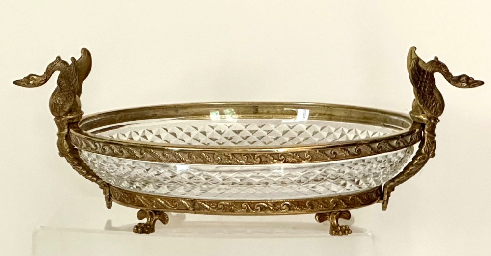 Cut Glass and Gilt Metal Bowl