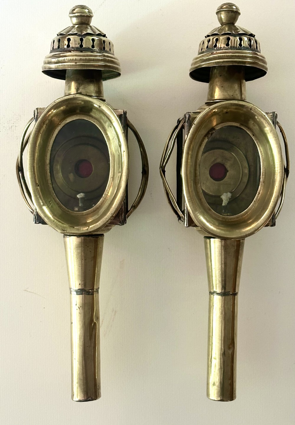 Pair of Brass Carriage Lamps View II