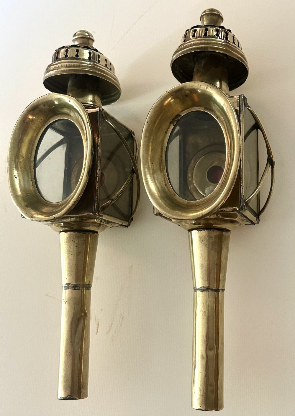 Pair of Brass Carriage Lamps View III