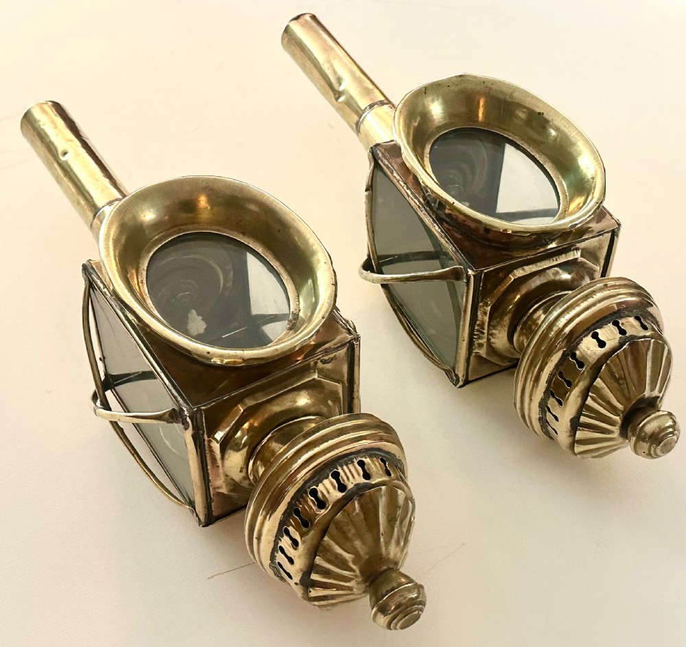 Pair of Brass Carriage Lamps View IV