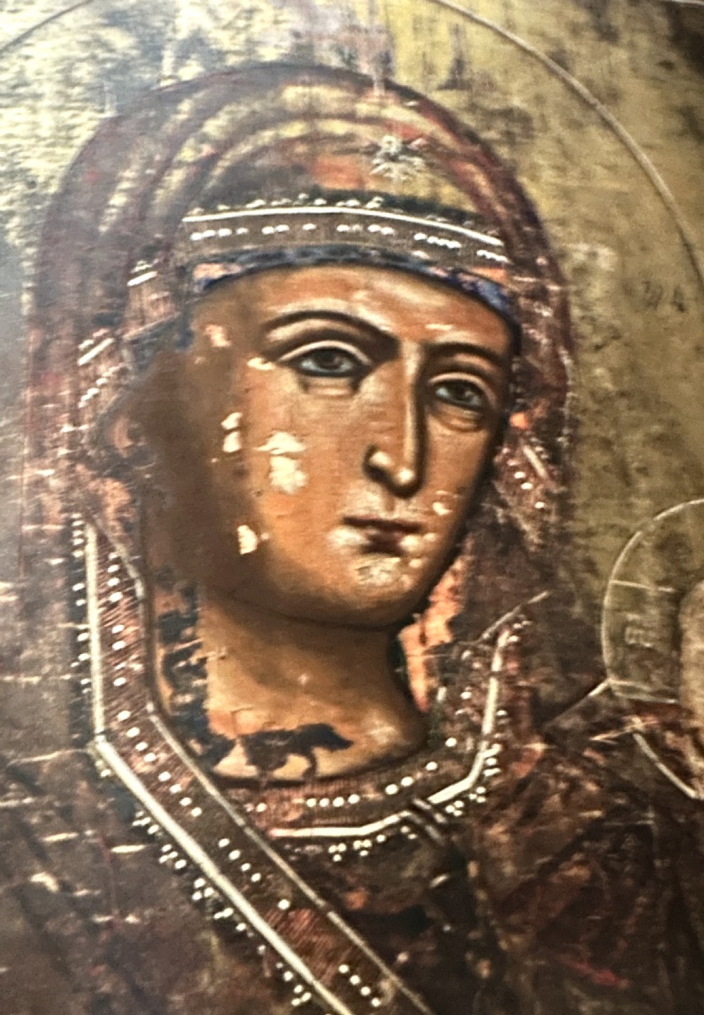 19th Century Russian Icon Depicting The Virgin Mary and The Christ Child View III