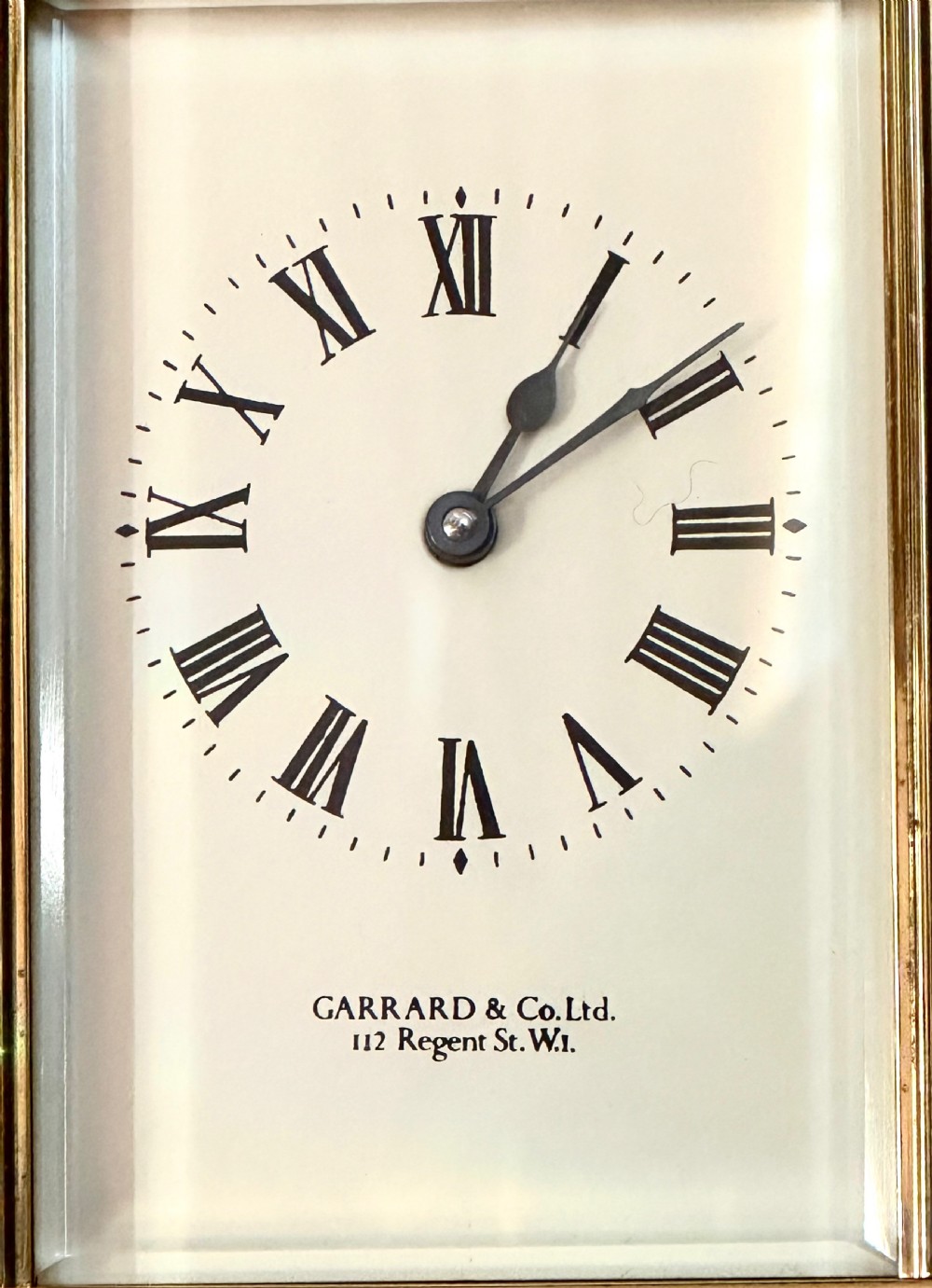 Brass Cased Carriage Clock by Garrard & Co. View III